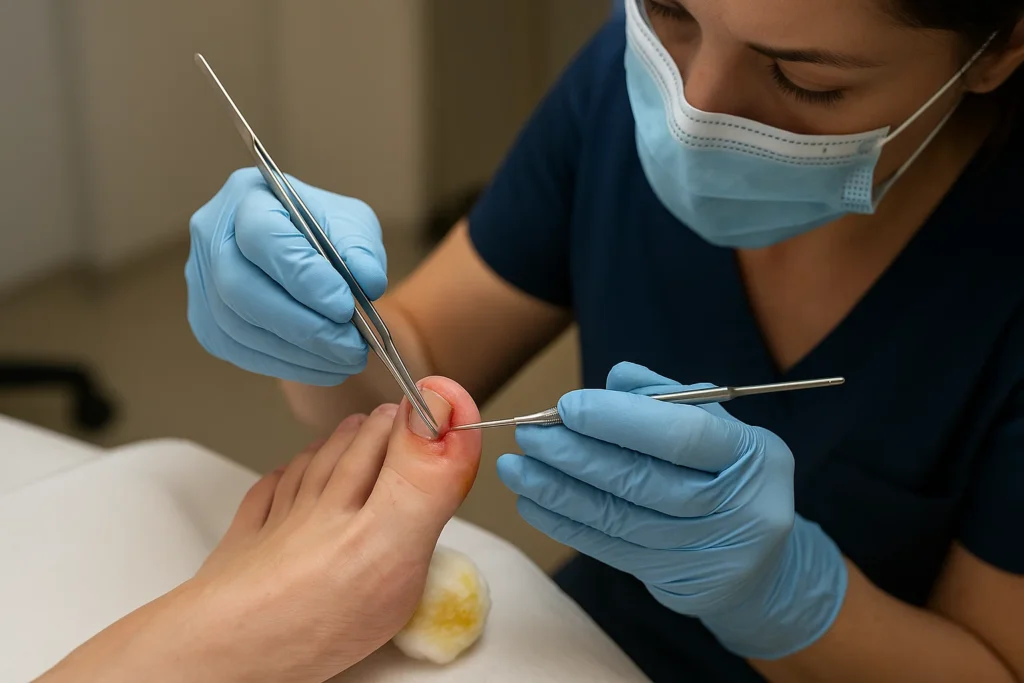 image of a patient who underwent ingrown toenail correction in India.