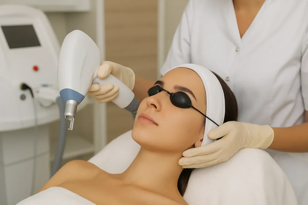 Laser toning treatment for skin glow and pigmentation removal at Dermacian Clinic Jaipur.