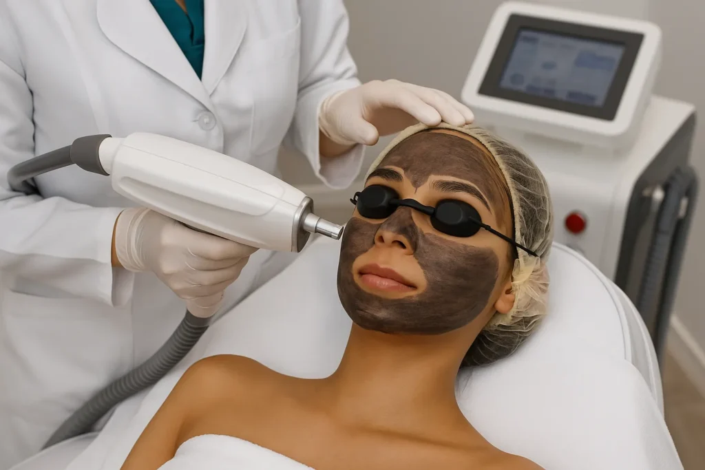 Q Switch laser treatment for pigmentation removal and skin rejuvenation at Dermacian Clinic in Jaipur.